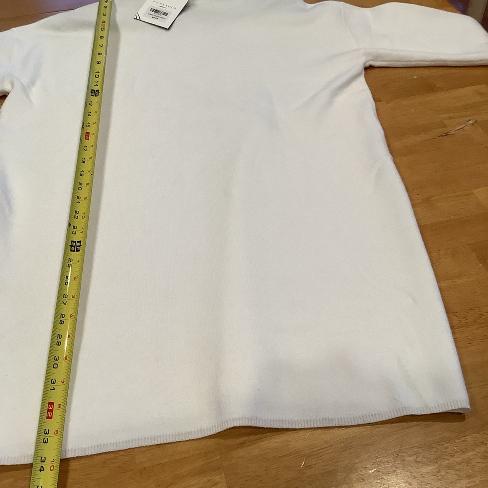Pomander Place Sweater Dress Winter White Mini Dress Size Medium 3/4 Sleeves NEW - Picture 6 of 10